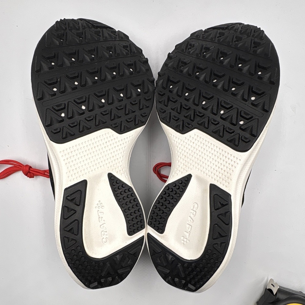 CRAFT Men's Black Red White Low Top Lace-Up Running Athletic Sneakers - Picture 9 of 9